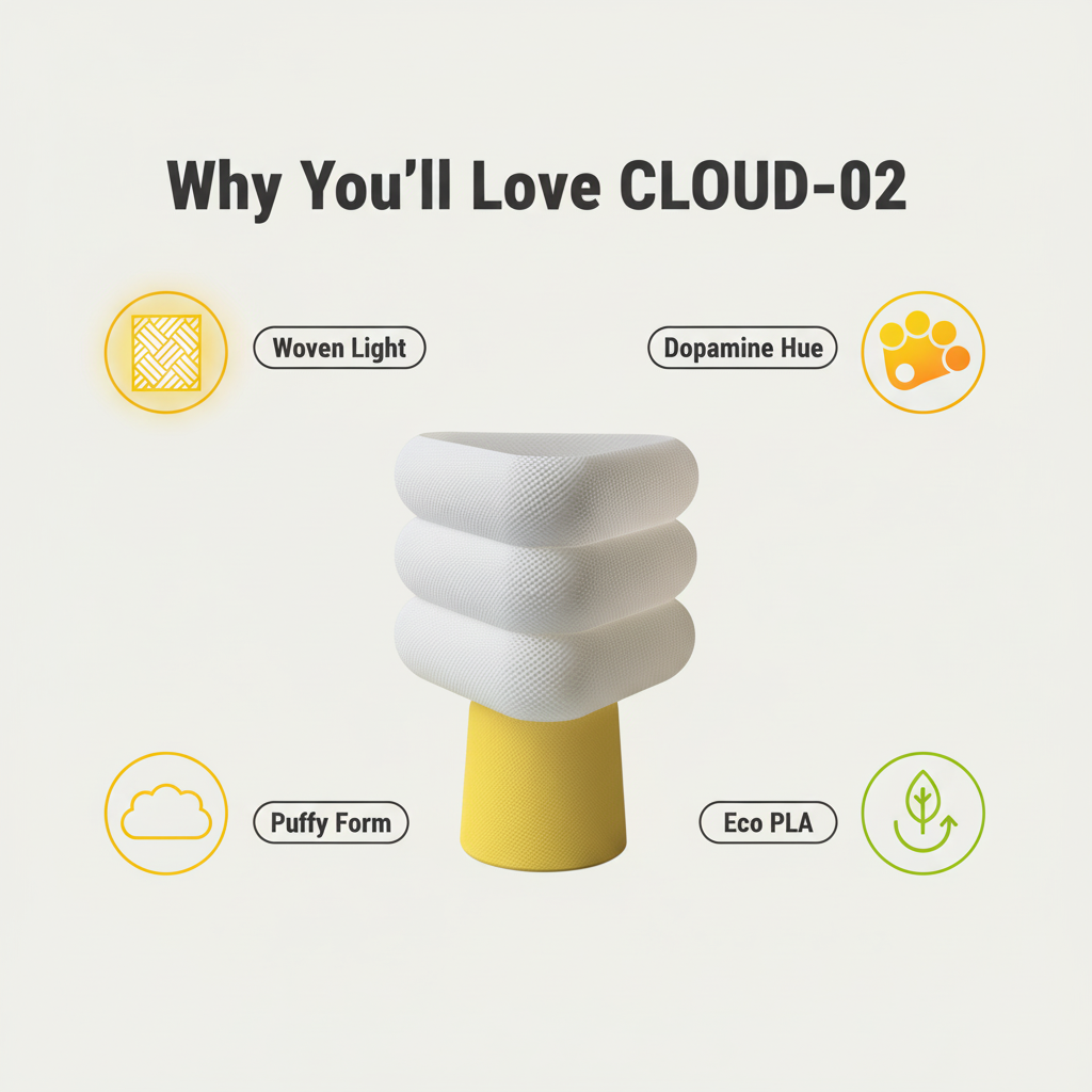 CLOUD-02 | Woven Mesh Texture Lamp (Lemon Yellow)