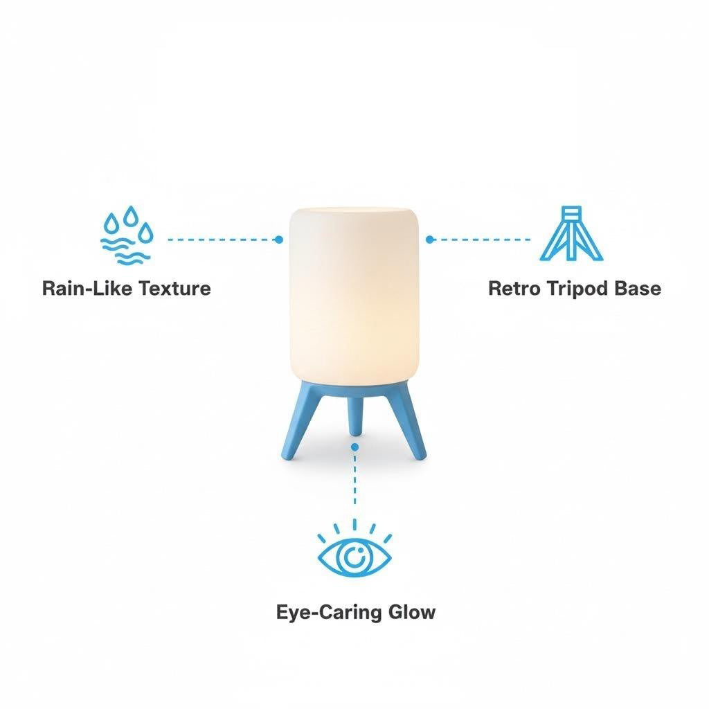 CLOUD-03 | Rain Texture Tripod Lamp (Sky Blue)