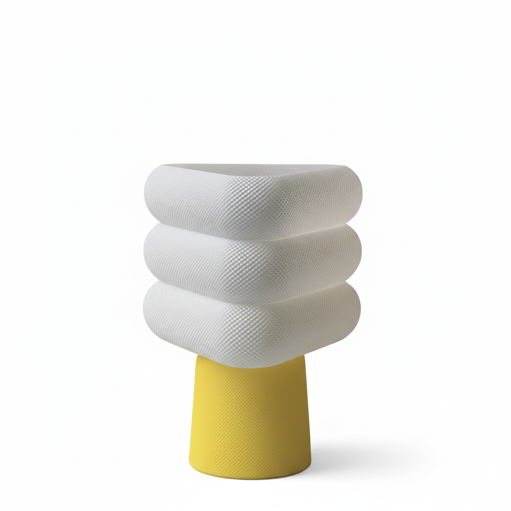 CLOUD-02 | Woven Mesh Texture Lamp (Lemon Yellow)