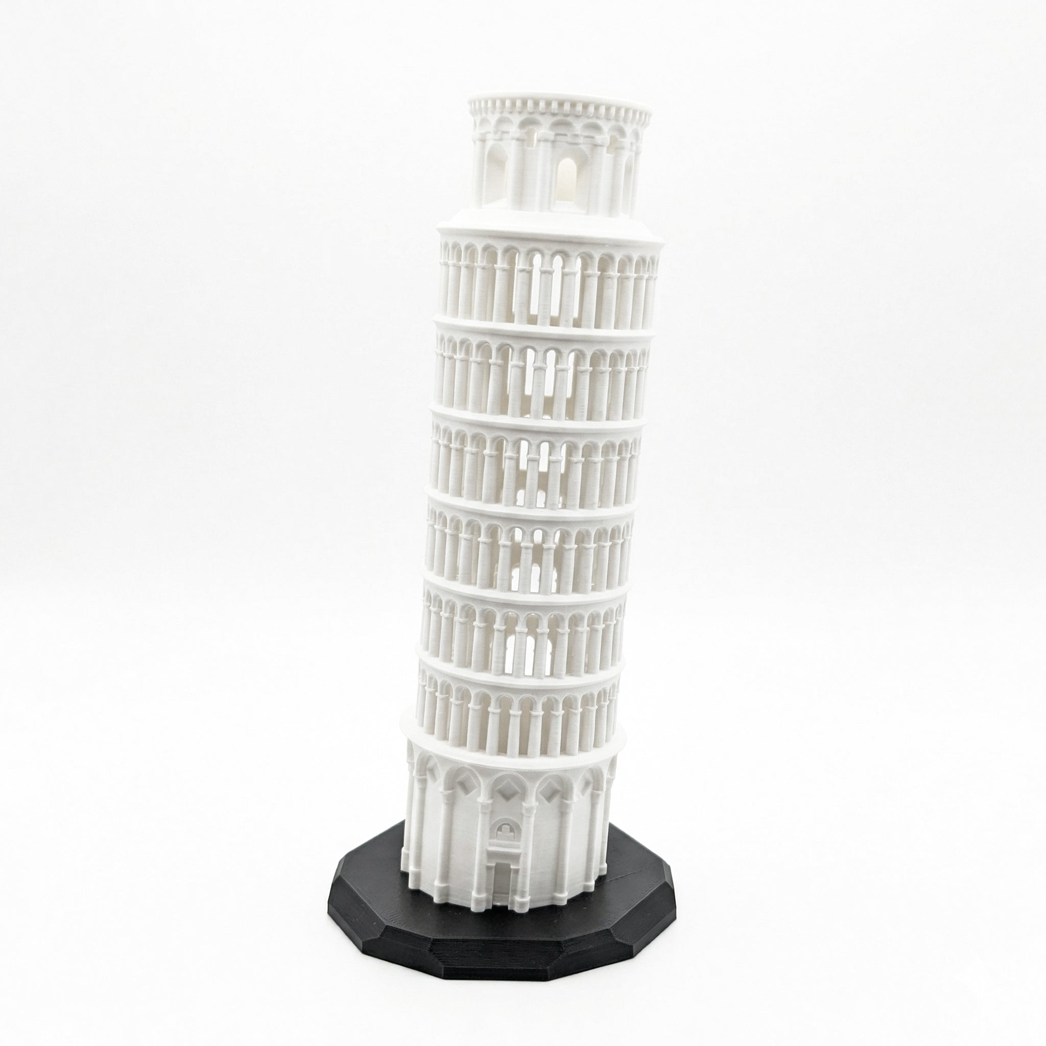 10" Modern 3D Printed Leaning Tower of Pisa Architectural Decor