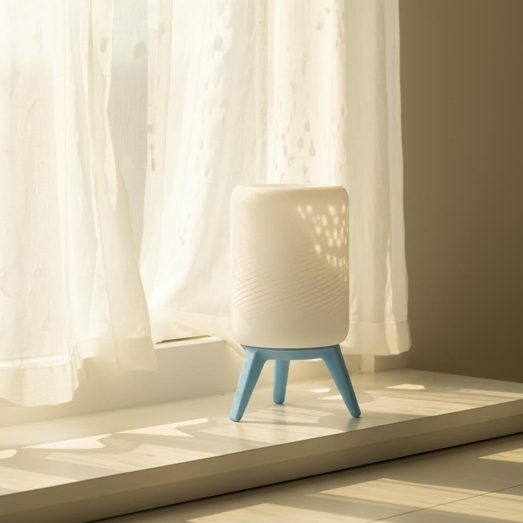 CLOUD-03 | Rain Texture Tripod Lamp (Sky Blue)