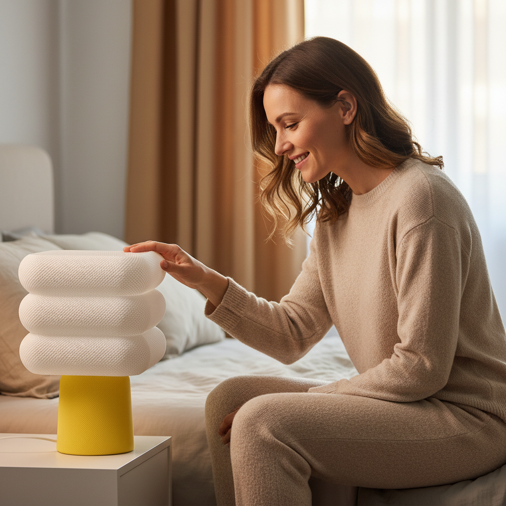 CLOUD-02 | Woven Mesh Texture Lamp (Lemon Yellow)