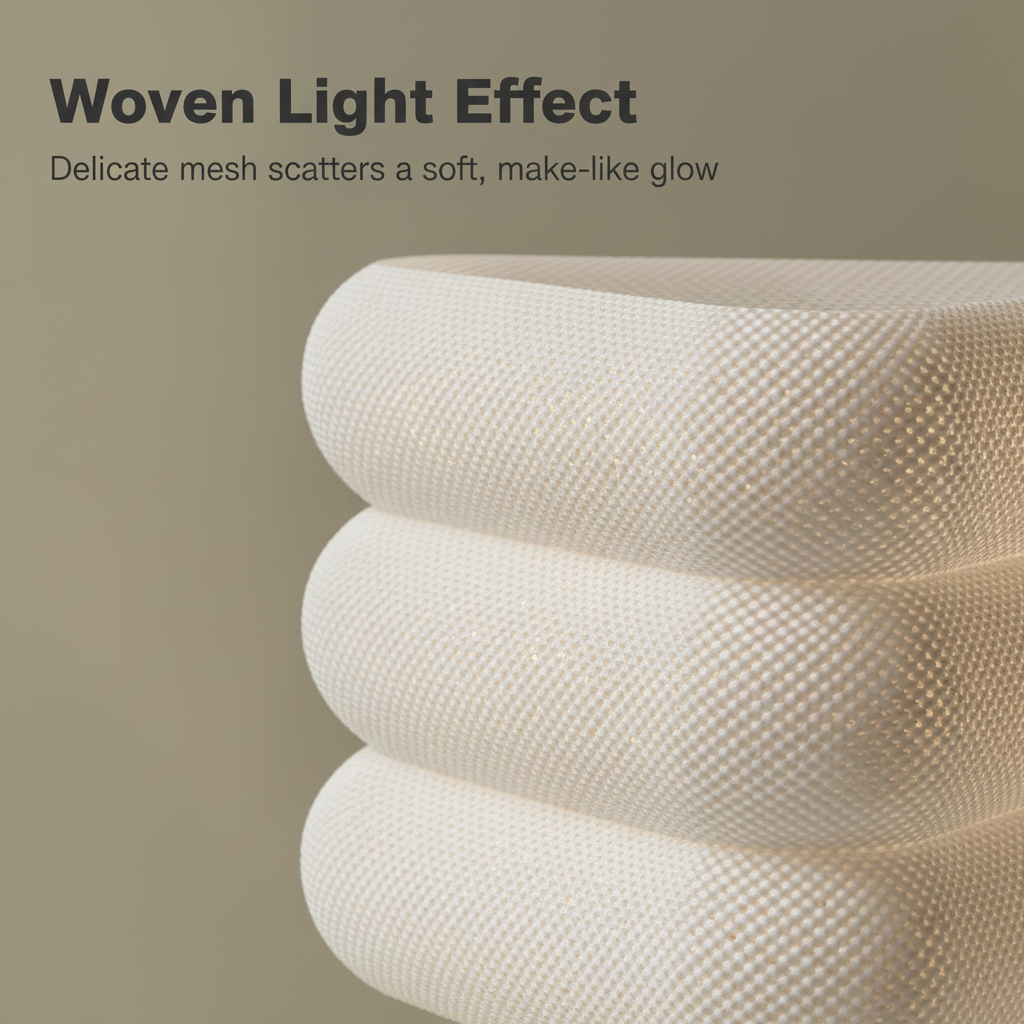 CLOUD-02 | Woven Mesh Texture Lamp (Lemon Yellow)