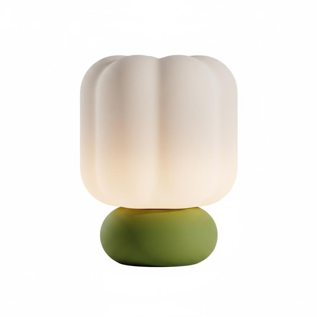 FOREST-02 | Ribbed Pumpkin Lamp (Sage Green)