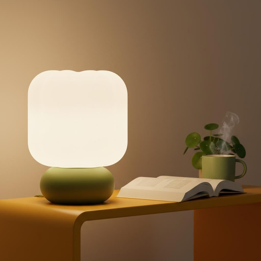 FOREST-02 | Ribbed Pumpkin Lamp (Sage Green)