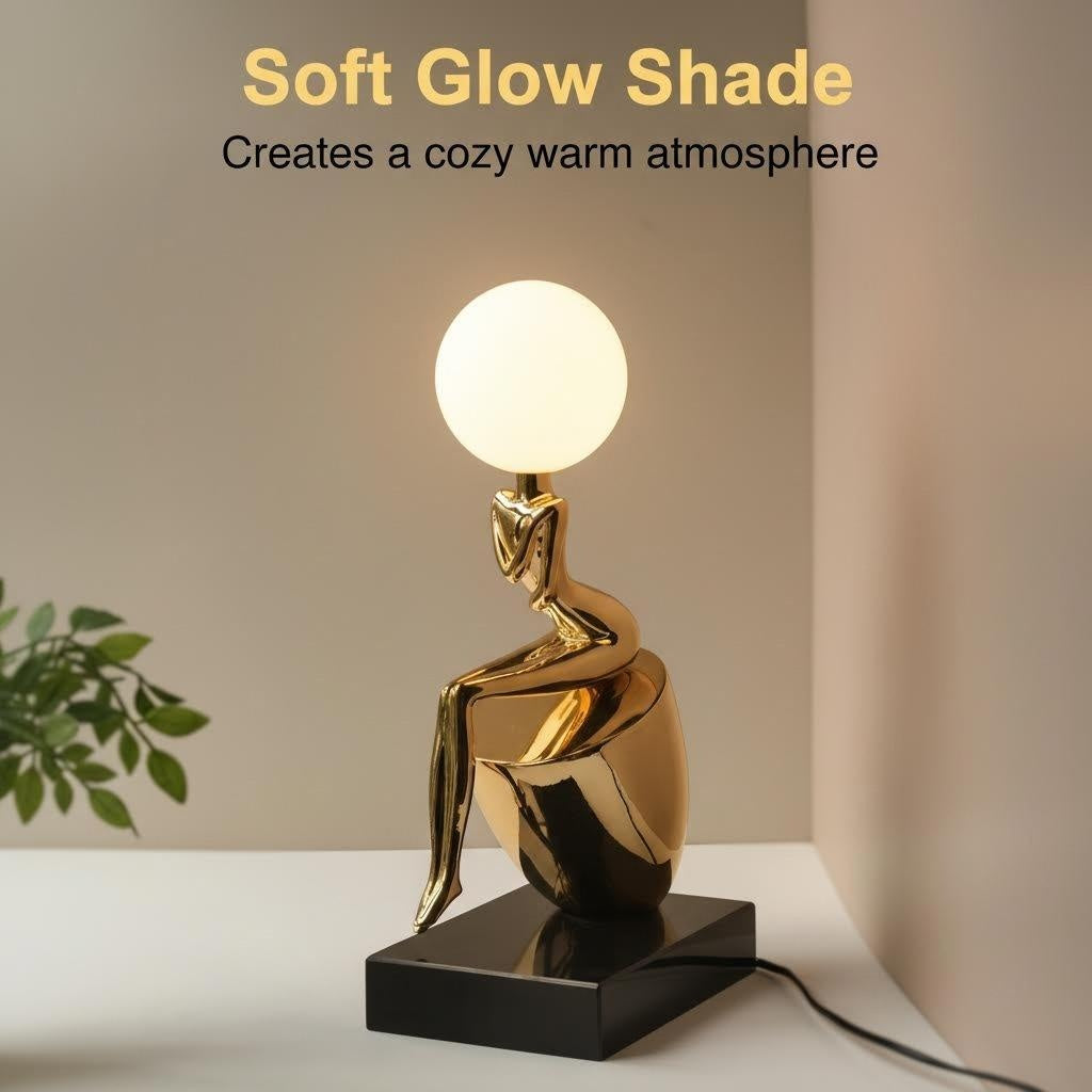 POP-02 | Golden Abstract Figure Lamp (Art Deco Style)