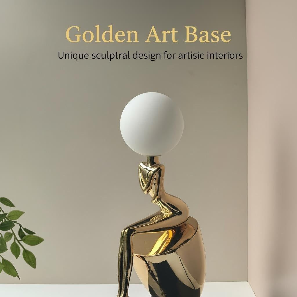 POP-02 | Golden Abstract Figure Lamp (Art Deco Style)