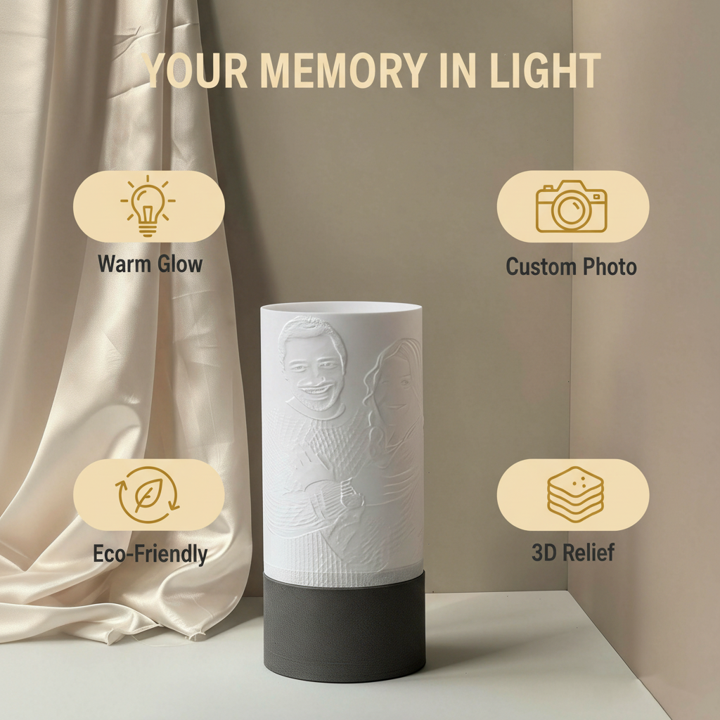 RELIEF-PILLAR | Personalized 3D Photo Lamp
