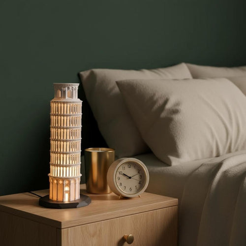 10" Modern 3D Printed Leaning Tower of Pisa Architectural Decor