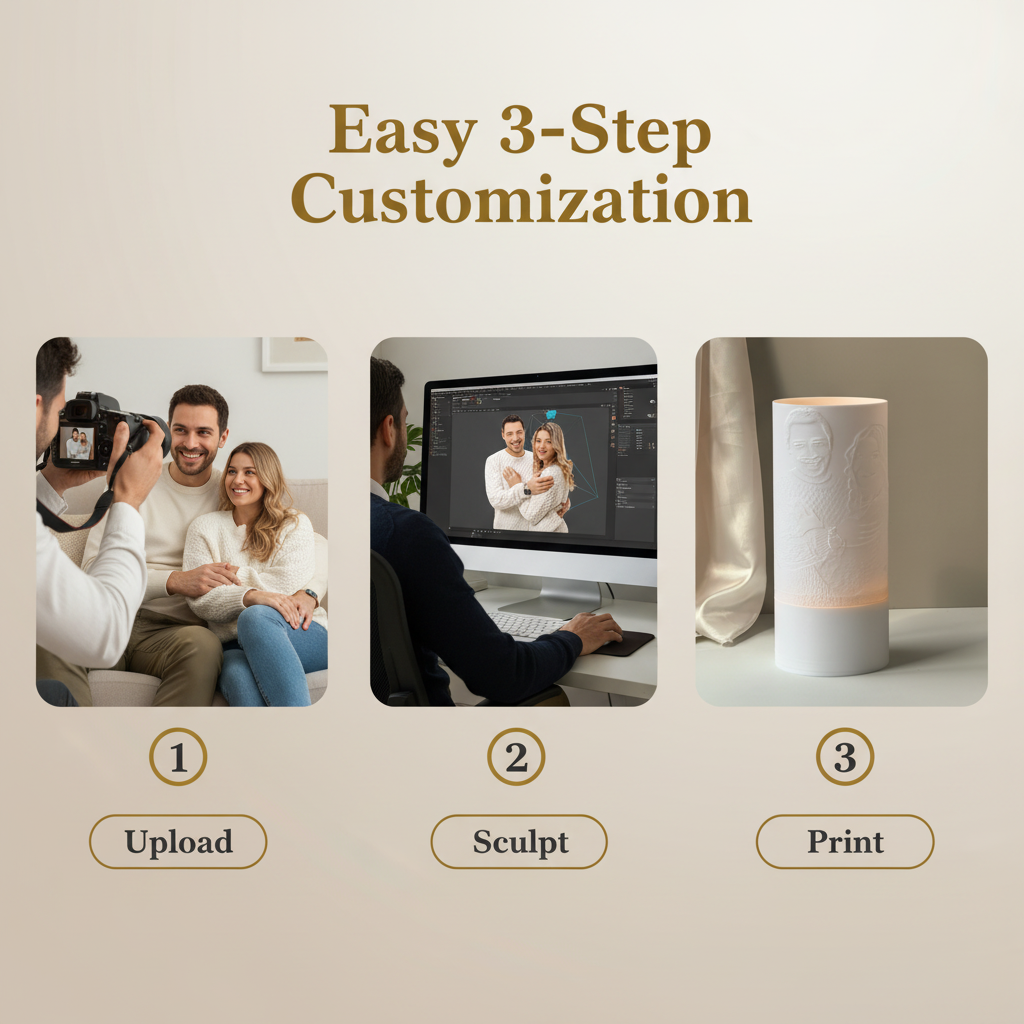 RELIEF-PILLAR | Personalized 3D Photo Lamp